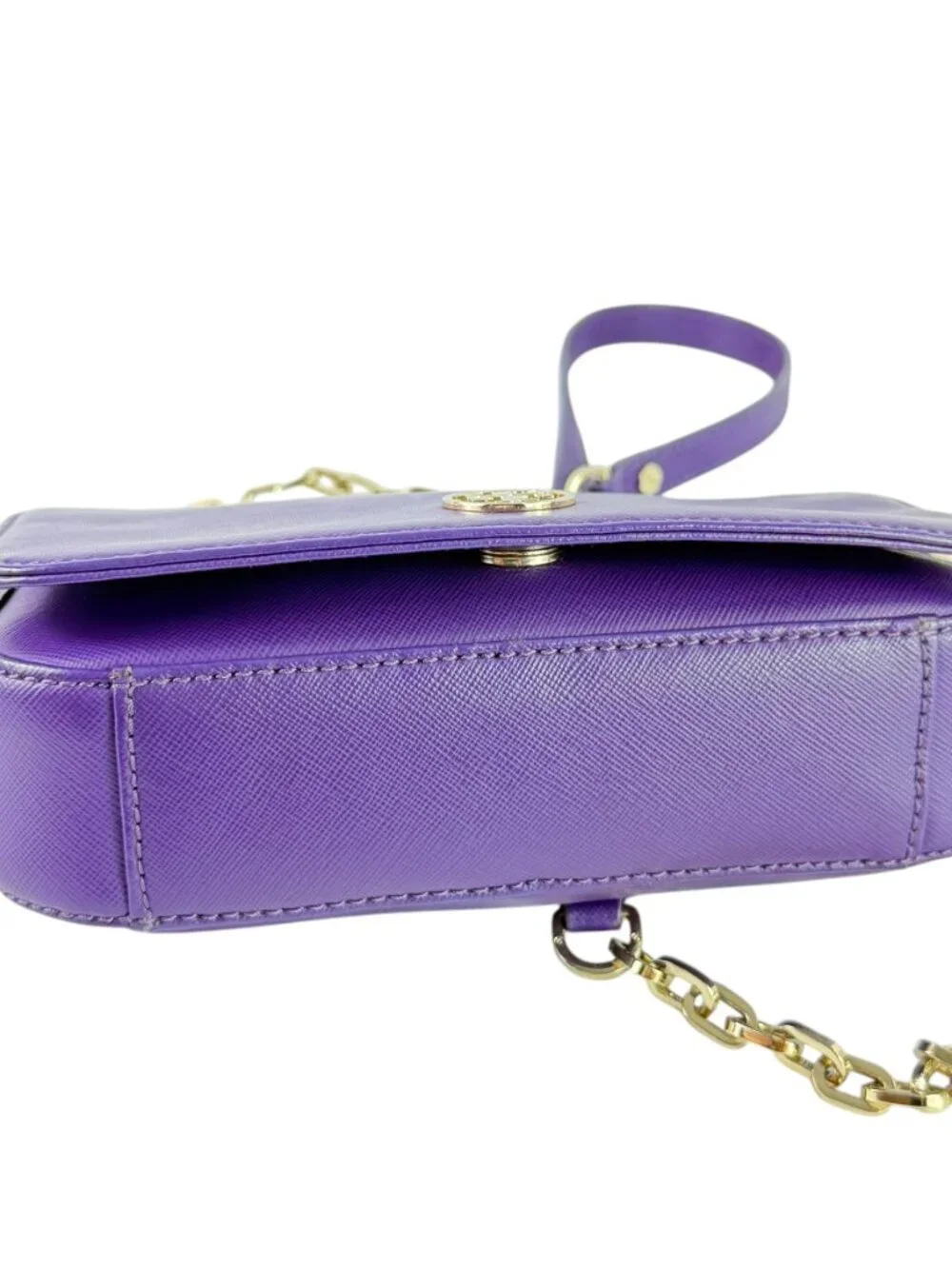 TORY BURCH Robinson Purple Saffiano Leather Crossbody Shoulder Bag